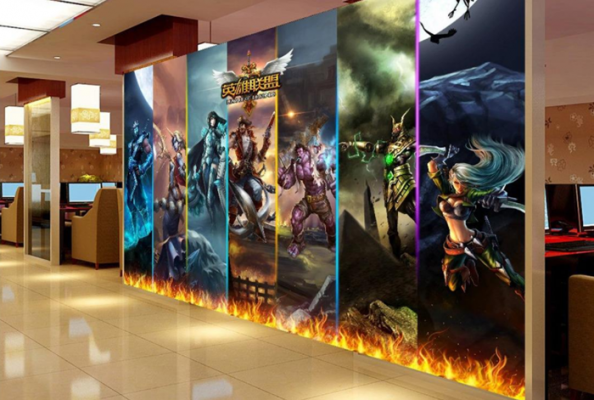 網咖墻面裝修效果哪種好?網咖精美墻面裝