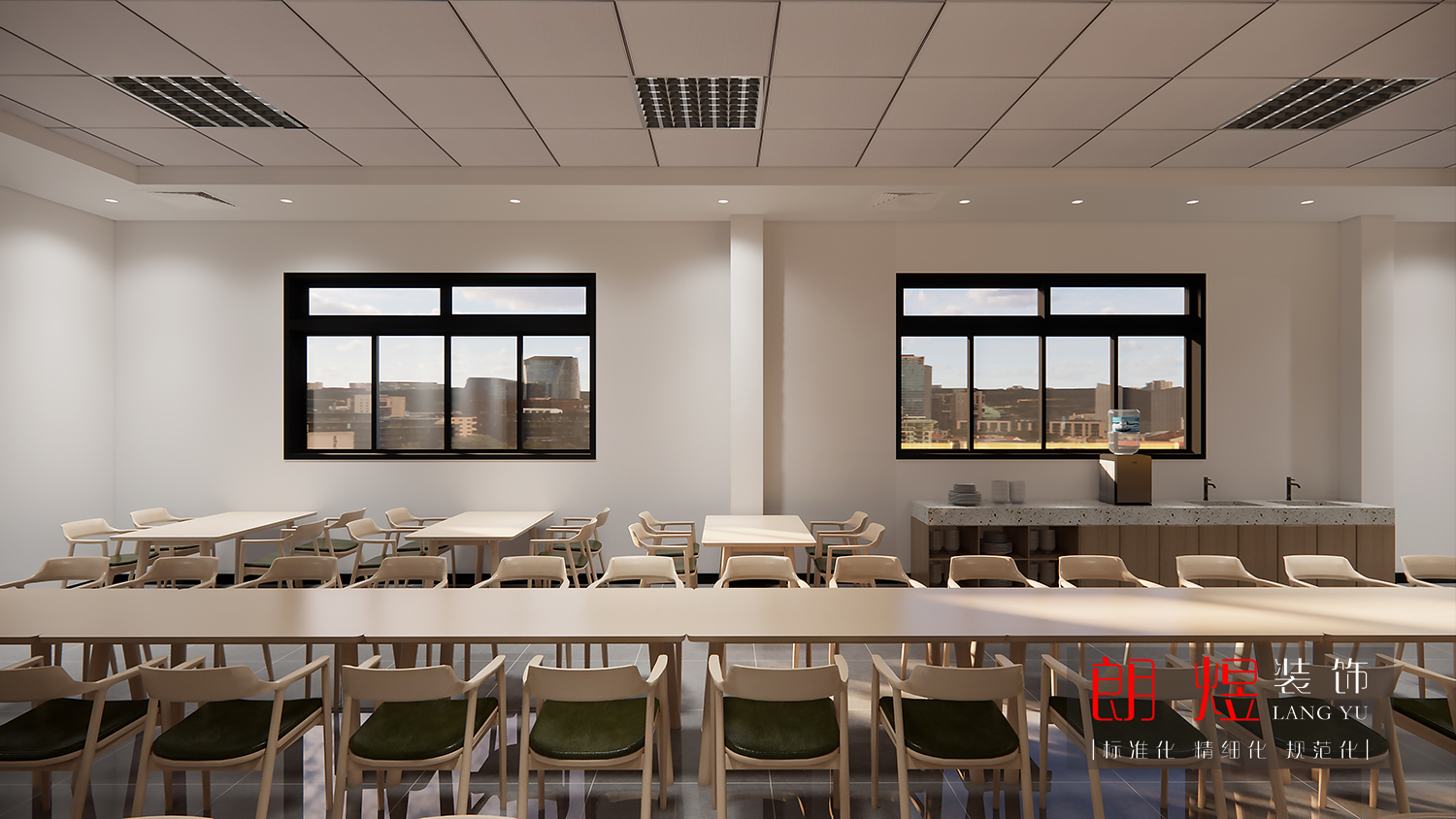 園區工廠員工食堂裝修改造設計效果圖