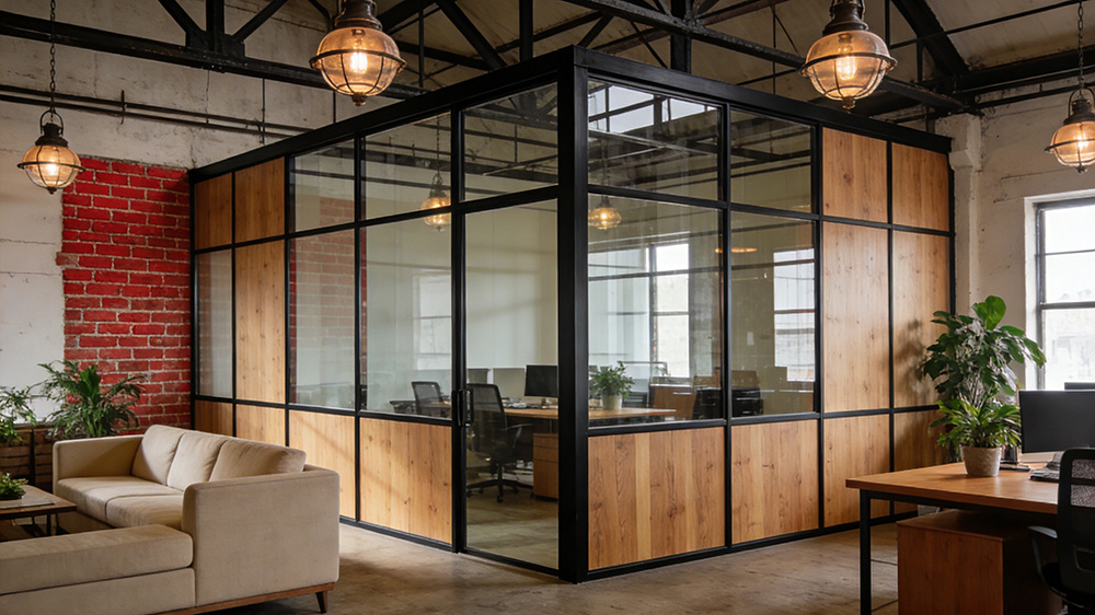 鋼結構廠房內辦公隔墻圖3